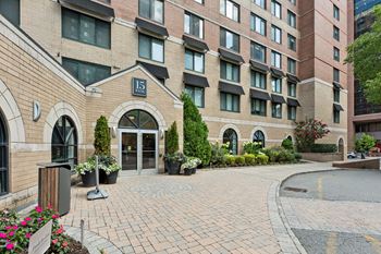 Entrance to 15 bank apartments in white plains, ny 10606
